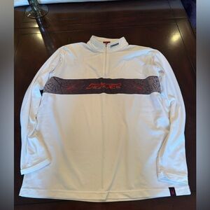 Spyder White Performance Top with Red Logo Tag